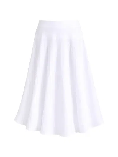 Liviana Conti Rear-zip A-line Midi Skirt In White