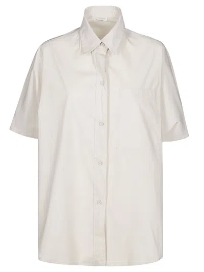 Liviana Conti Relaxed Fit Short Sleeve Shirt With Minimalist Design In White