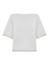 Liviana Conti Relief Pattern Sweater In White