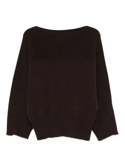 Liviana Conti Ribbed Cashmere Sweater In Brown
