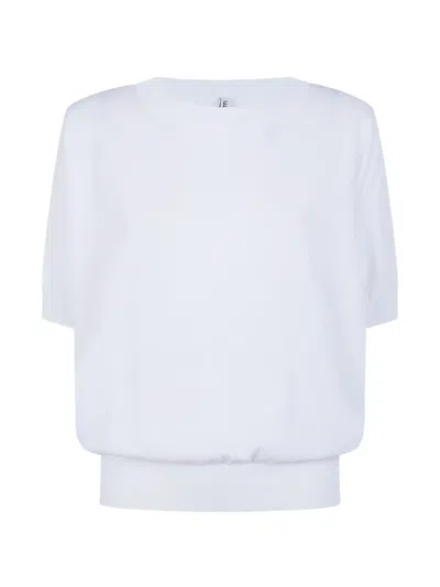 Liviana Conti Ribbed Hem Blouse In White