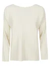 Liviana Conti Ribbed Viscose Sweater In Beige