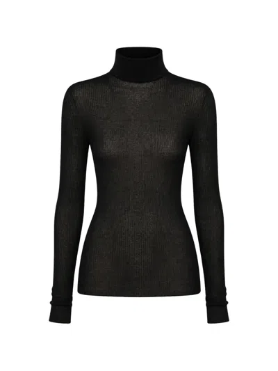 Liviana Conti Ribbed-knit Roll-neck Sweater In Black
