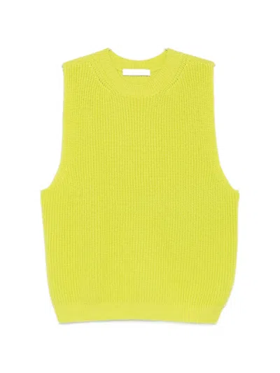 Liviana Conti Ribbed-knit Vest In Yellow