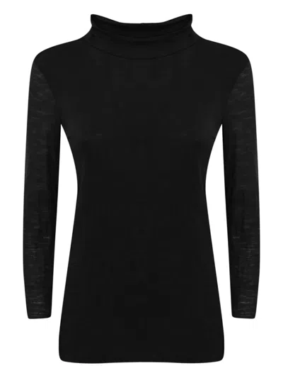 Liviana Conti Roll-neck Top In Black