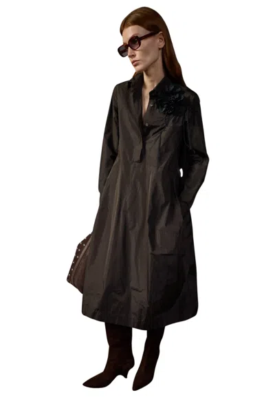 Liviana Conti Roman Dress Woman  Flowers 3d In Brown