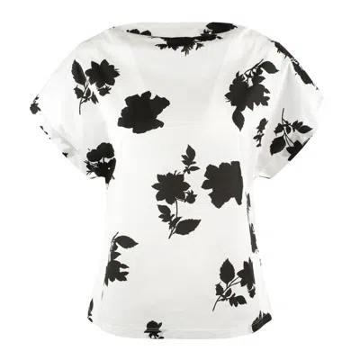Liviana Conti Rose Cotton Shirt Boat Neckline In Black