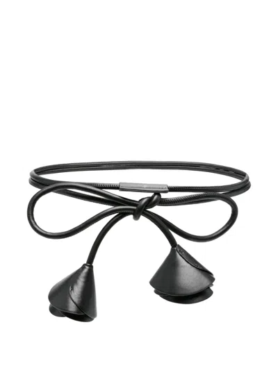 Liviana Conti Rose-shaped Bow Belt In Black