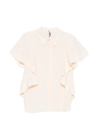 Liviana Conti Ruffled Short-sleeve Blouse In Pink