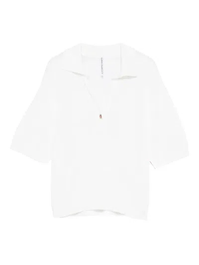 Liviana Conti Sally Button Polo Shirt In White