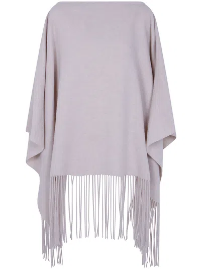 Liviana Conti Scarf Wool-cashmere Blend "blanca" In Gray