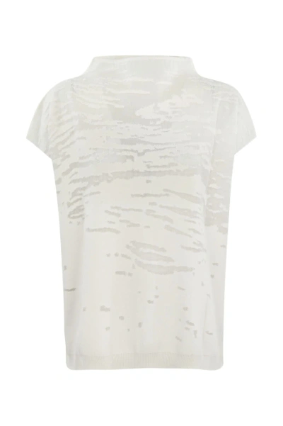 Liviana Conti Semi-transparent Devore Shirt In White