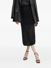 Liviana Conti Sequin-embellished Side-slit Midi Skirt In Black