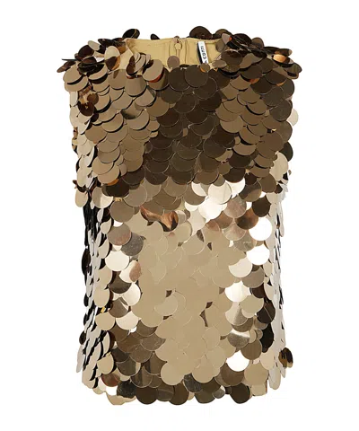 Liviana Conti Sequined Vest In Gold