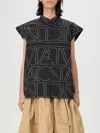 Liviana Conti Sleeveless Shirt With Logo Embroidery In Black