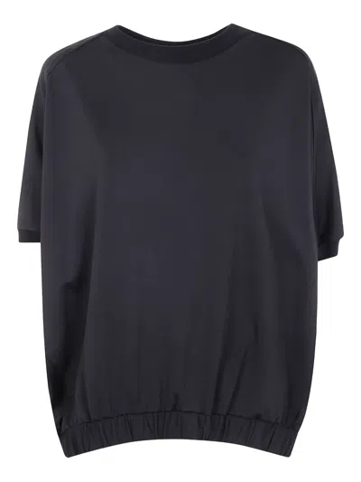 Liviana Conti Short-sleeve Elasticated-hem Top In Blue