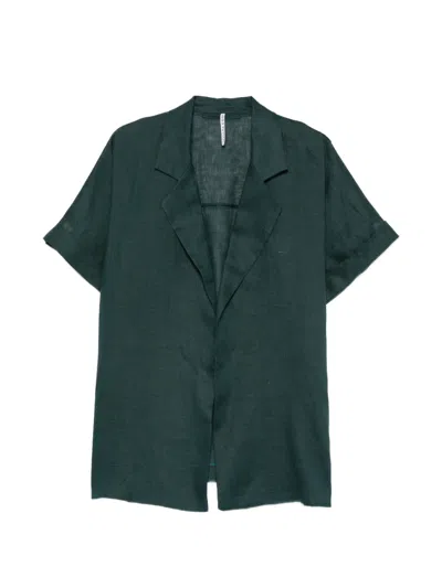 Liviana Conti Short-sleeved Notched-lapels Jacket In Green