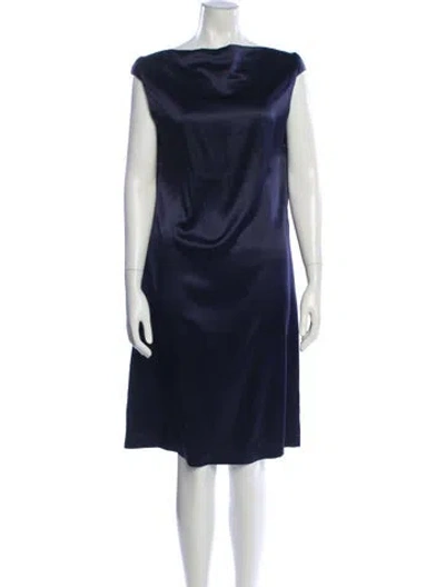 Pre-owned Liviana Conti Silk Knee-length Dress In Blue