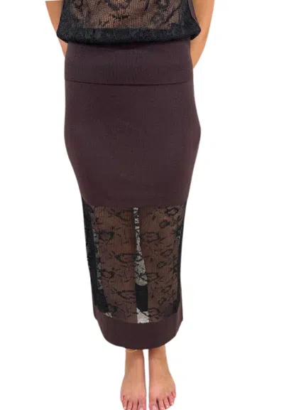 Liviana Conti Skirt Beverly Woman  With Lace In Brown