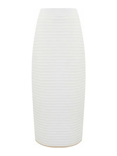 Liviana Conti Skirt With Relief Pattern In White