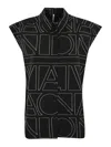 Liviana Conti Sleeveless Shirt With Logo Embroidery In Black