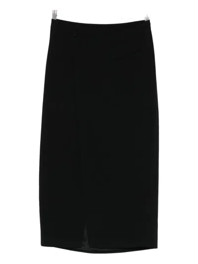 Liviana Conti Slit Midi Skirt In Black