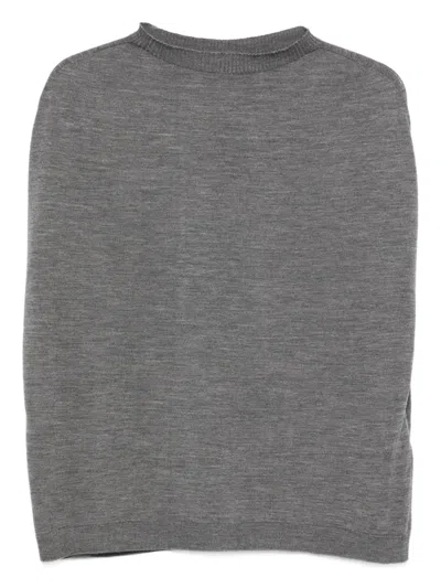 Liviana Conti Solange Round-neck Wool T-shirt In Gray