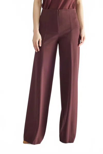 Liviana Conti Solid Wide Leg Knit Trouser In Black Currant In Purple