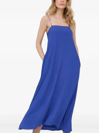 Liviana Conti Square-neck Midi Dress In Blue