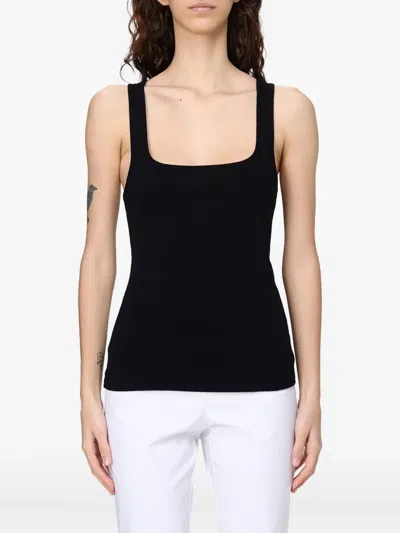 Liviana Conti Square-neck Sleeveless Top In Black