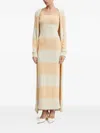 Liviana Conti Stripe Cardigan Dress Set In Neutral