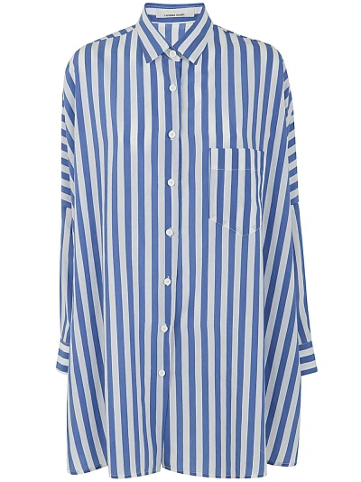 Liviana Conti Striped Oversize Shirt In Blue