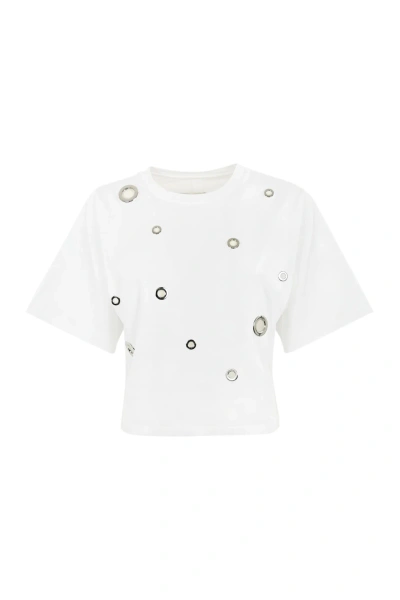 Liviana Conti Studded T-shirt In Bianco