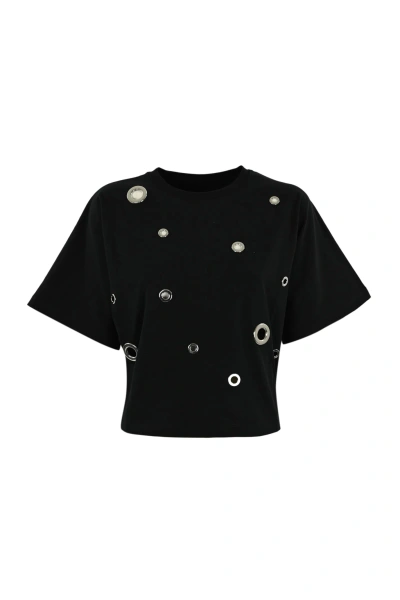 Liviana Conti Studded T-shirt In Black