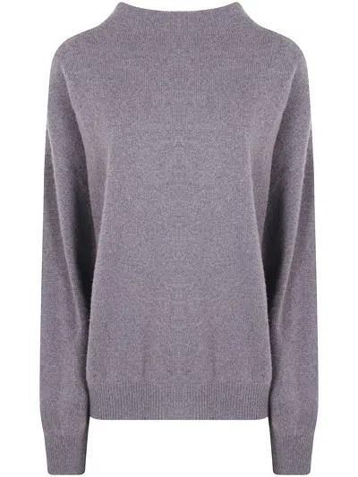 Liviana Conti Cashmere Mock-neck Knit In Gray