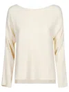 Liviana Conti Ribbed Viscose Sweater In Horn