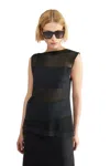 Liviana Conti Viscose Banded Sweater In Nero