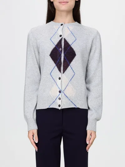 Liviana Conti Argyle-pattern Button-up Cardigan In Gray