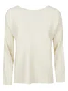 Liviana Conti Ribbed Viscose Sweater In Beige