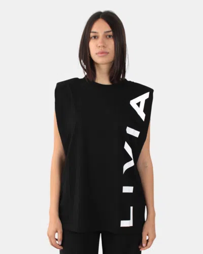 Liviana Conti T-shirt  With Logo Print - Y69-0 Black