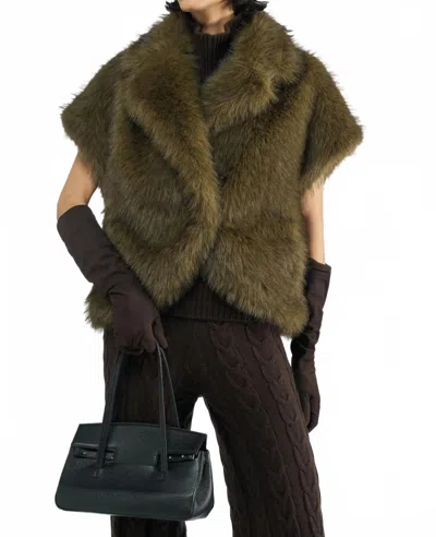 Liviana Conti The Alyn Faux Fur Cape Wraps In Green