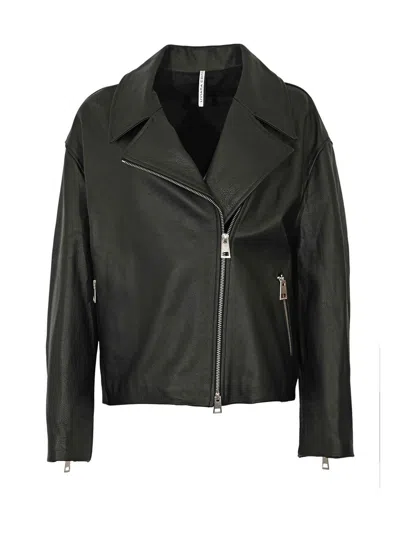 Liviana Conti Thomas Leather Biker Jacket In Black