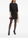 Liviana Conti Three-quarter Sleeve V-neck Sweater In Black