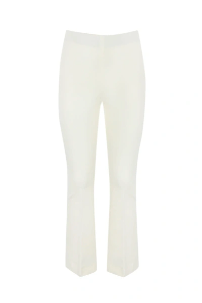 Liviana Conti Trumpet Viscose Trousers In White