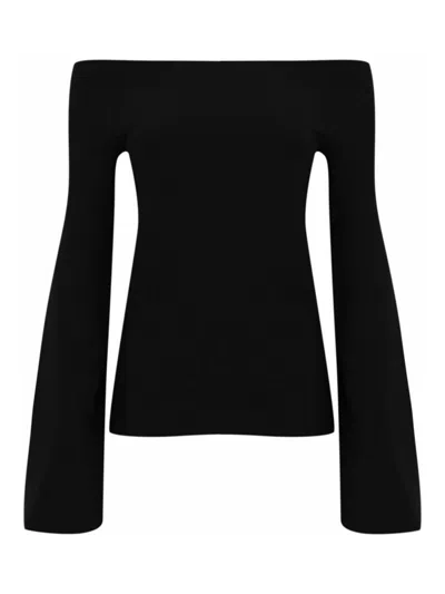 Liviana Conti Viscose Boat Sweater In Black