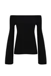 Liviana Conti Viscose Boat Sweater In Nero