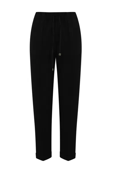 Liviana Conti Straight Leg Trousers In Black  