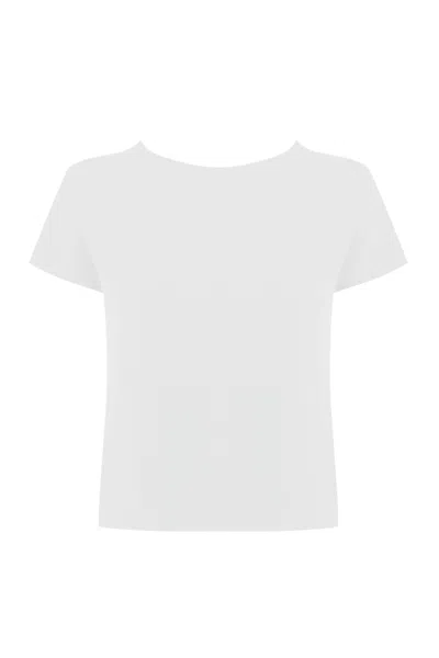 Liviana Conti Viscose Knitted T-shirt In White