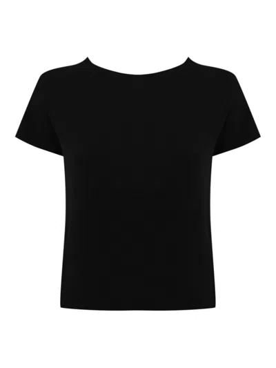Liviana Conti Viscose Knitted T-shirt In Black