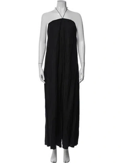 Pre-owned Liviana Conti V-neck Jumpsuit In Black